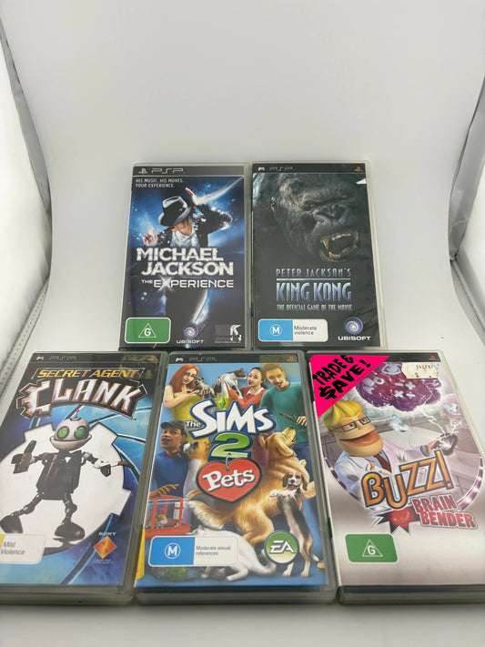 PSP PlayStation Video Game Lot 5 - King Kong / Sims + More FRENLY BRICKS - Open 7 Days