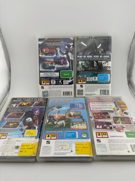PSP PlayStation Video Game Lot 5 - King Kong / Sims + More FRENLY BRICKS - Open 7 Days
