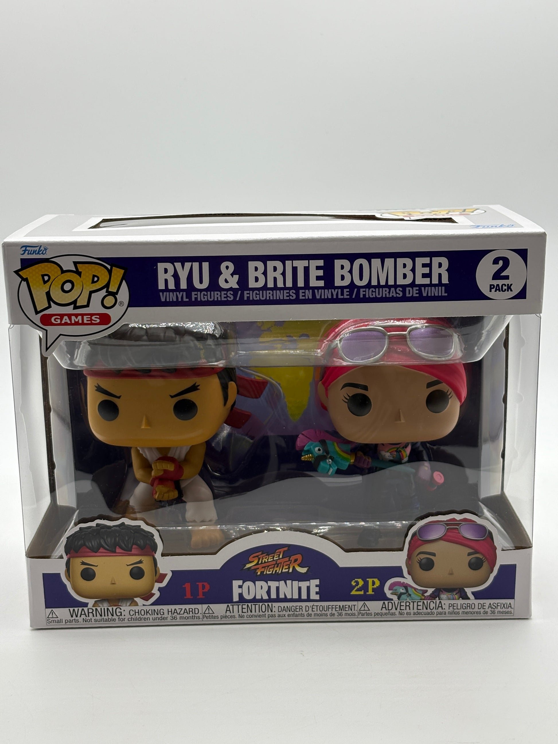 Funko POP! Games Street Fighter Fortnite Ryu & Brite Bomber 2 Pack FRENLY BRICKS - Open 7 Days