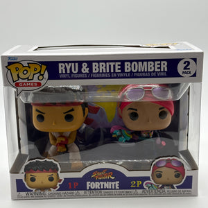 Funko POP! Games Street Fighter Fortnite Ryu & Brite Bomber 2 Pack FRENLY BRICKS - Open 7 Days