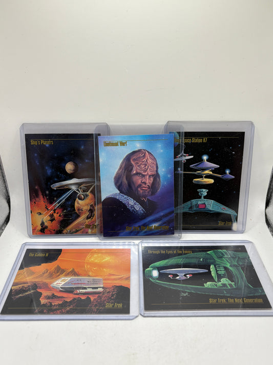 Vintage 1993 Skybox Master Series Star Trek Card Lot x 5 FRENLY BRICKS - Open 7 Days
