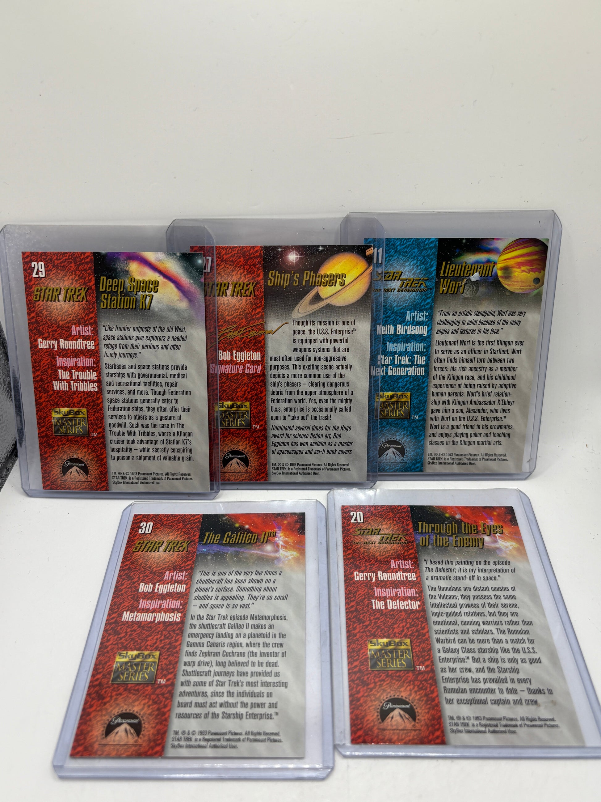 Vintage 1993 Skybox Master Series Star Trek Card Lot x 5 FRENLY BRICKS - Open 7 Days