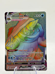 Pokemon TCG Sword Shield Champions Path - Drednaw VMAX 075/073 Rainbow Full Art Nm