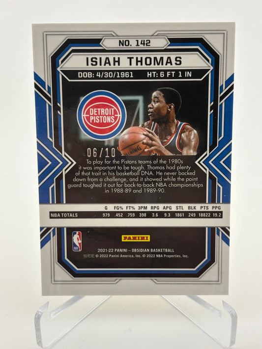 2021-22 Panini Obsidian Gold Isiah Thomas /10 #142 FRENLY BRICKS - Open 7 Days
