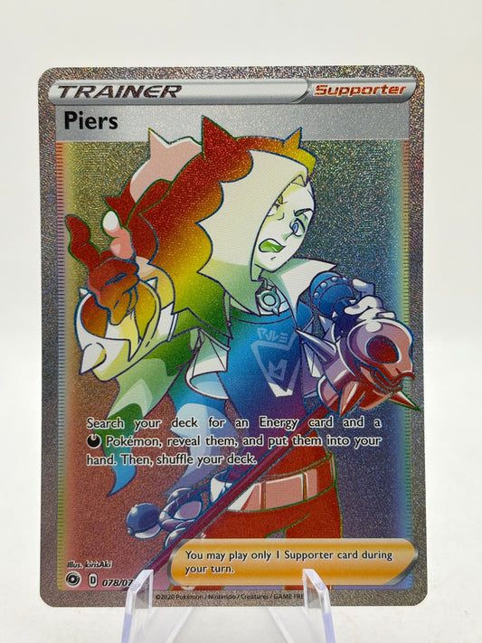 Pokemon TCG Sword Shield Champions Path - Piers 078/073 Rainbow Full Art Nm FRENLY BRICKS - Open 7 Days