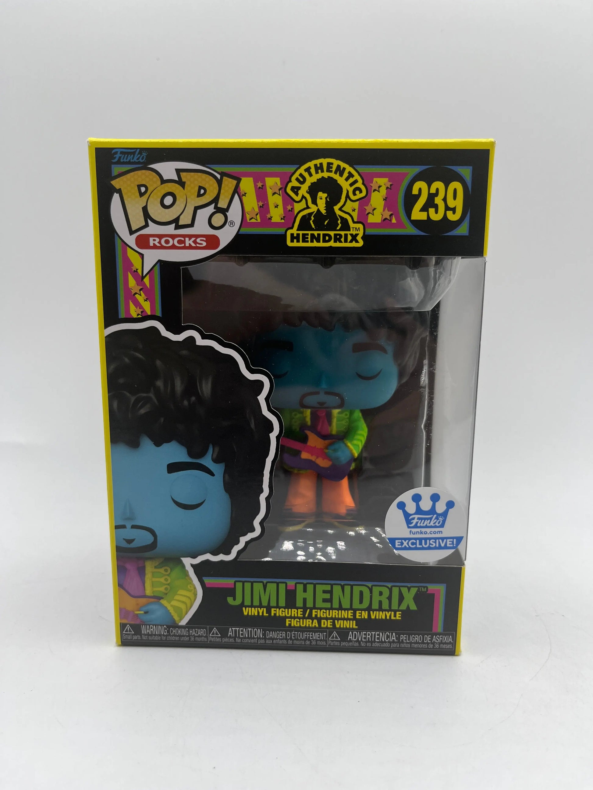 Funko POP Rocks Authentic Hendrix Jimi Hendrix Blacklight #239 +combinedshipping FRENLY BRICKS - Open 7 Days