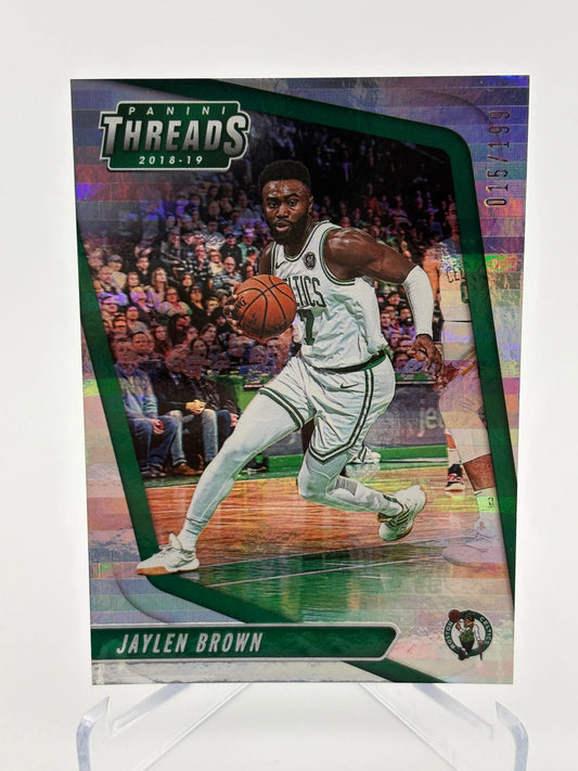 2018-19 Panini Threads #18 Jaylen Brown 015/199 FRENLY BRICKS - Open 7 Days