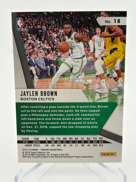 2018-19 Panini Threads #18 Jaylen Brown 015/199 FRENLY BRICKS - Open 7 Days