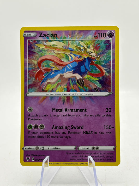 Pokemon TCG Sword Shield Vivid Voltage - Zacian 082/185 Amazinv Rare NM FRENLY BRICKS - Open 7 Days