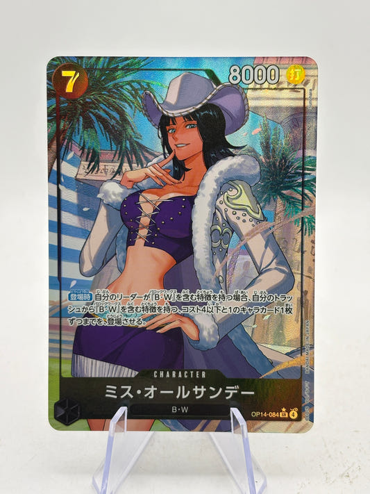 Ms. All Sunday OP14-084 The Azure Sea’s Seven Super Rare Japanese One Piece NM