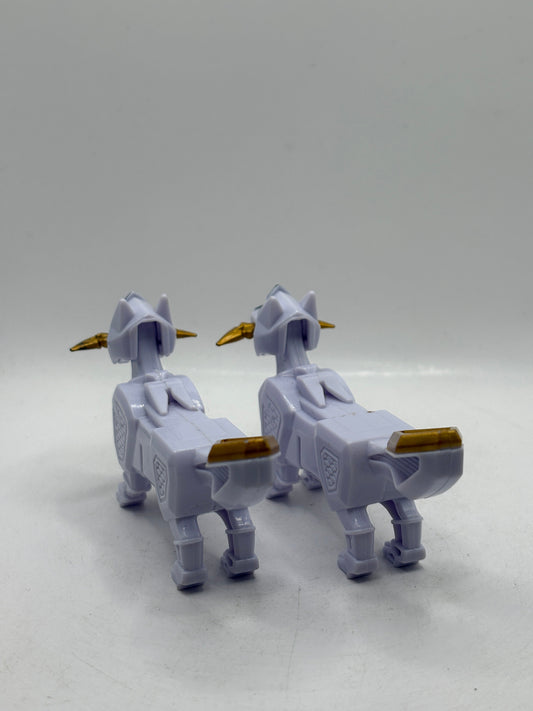 Power Rangers Ninja Steel DX Megazord Kodiak Wolf White Dog Zord x 2 Loose FRENLY BRICKS - Open 7 Days