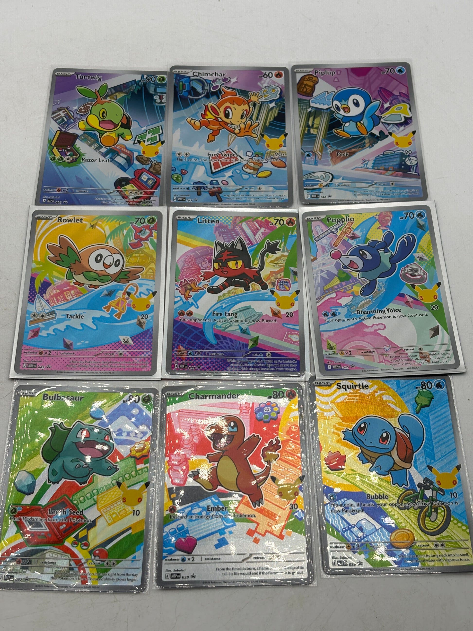 Pokemon First Partner Illustration Collection 30th anniversary Full set Series 1 NM FRENLY BRICKS - Open 7 Days image 2