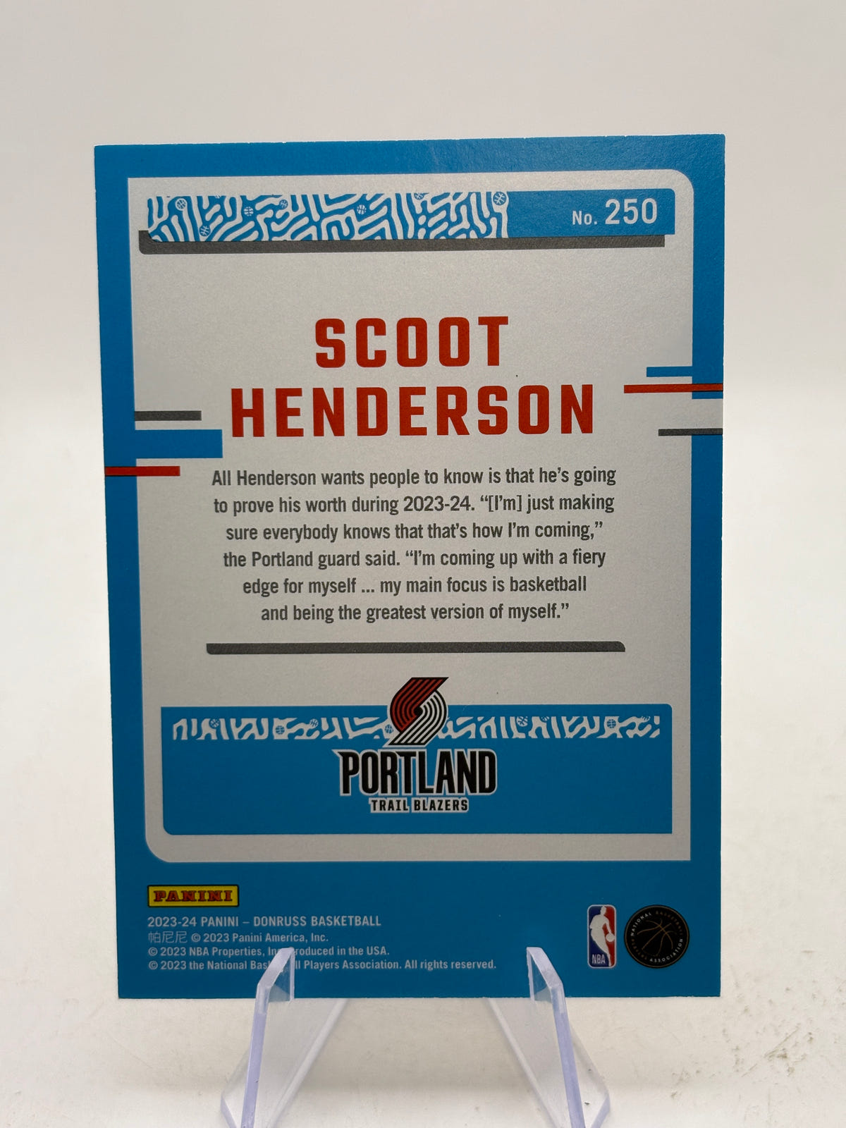 2023-24 Panini Donruss Choice Black Gold #250 Rated Rookie Scoot Henderson /8 image 2