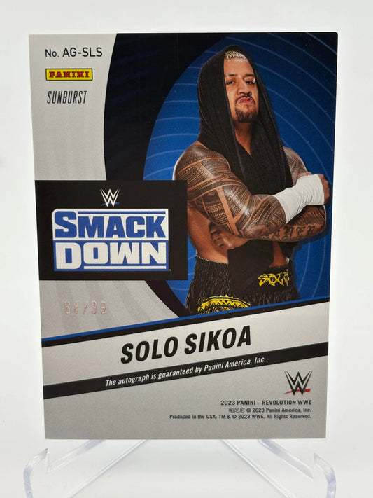 2023 Revolution WWE Autographs Sunburst #AGSLS Solo Sikoa Auto /99 FRENLY BRICKS - Open 7 Days