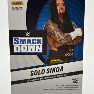 2023 Revolution WWE Autographs Sunburst #AGSLS Solo Sikoa Auto /99 FRENLY BRICKS - Open 7 Days