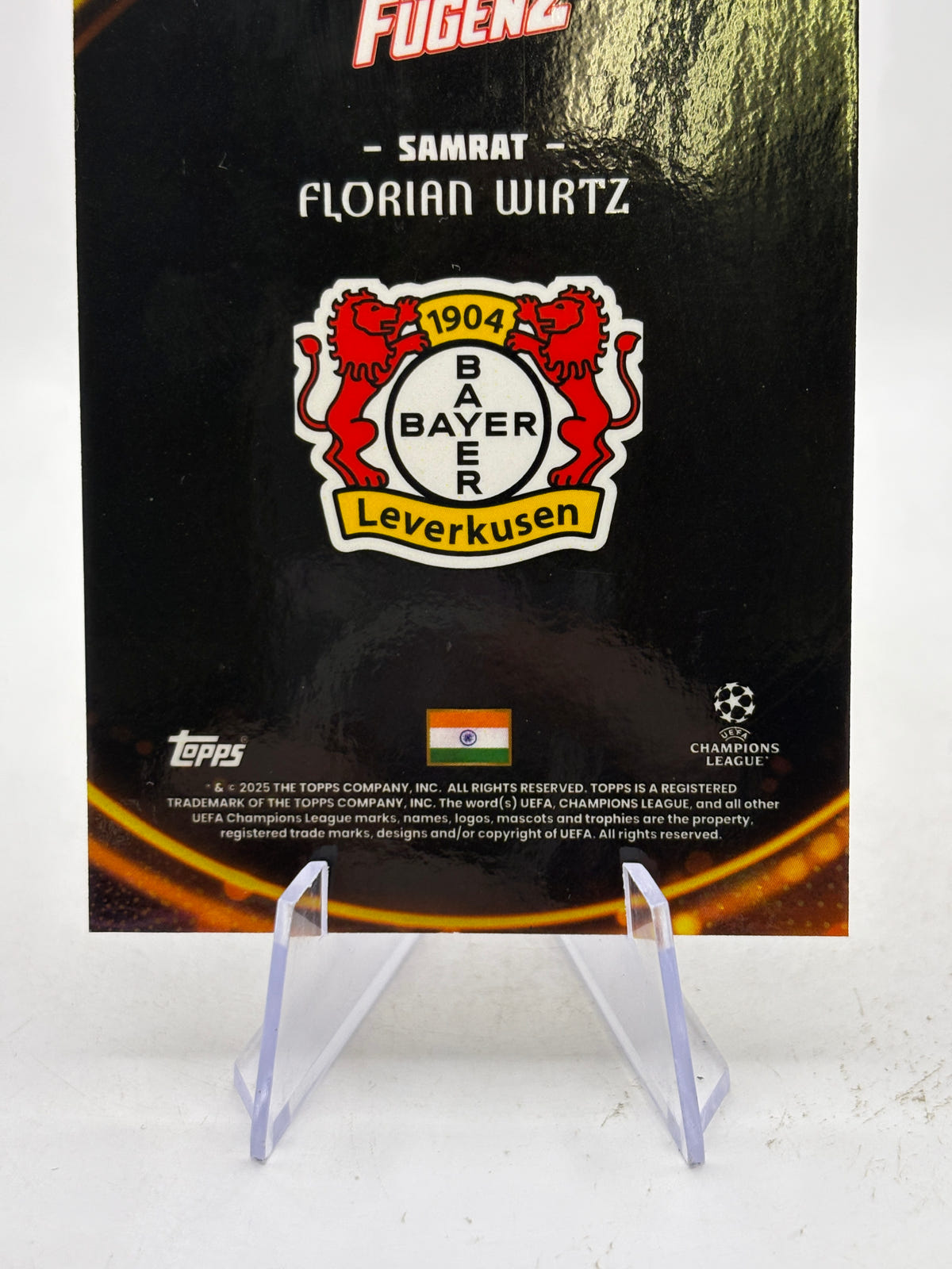 2025 Topps FugenZ Samrat - Florian Wirtz 06/10 Bayer Leverkusen image 4