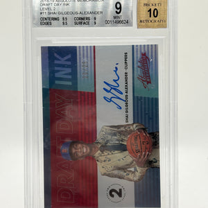 2018-19 Absolute Memorabilia Draft Day Ink Shai Gilgeous- Alexander Beckett 9 Auto 10 FRENLY BRICKS - Open 7 Days