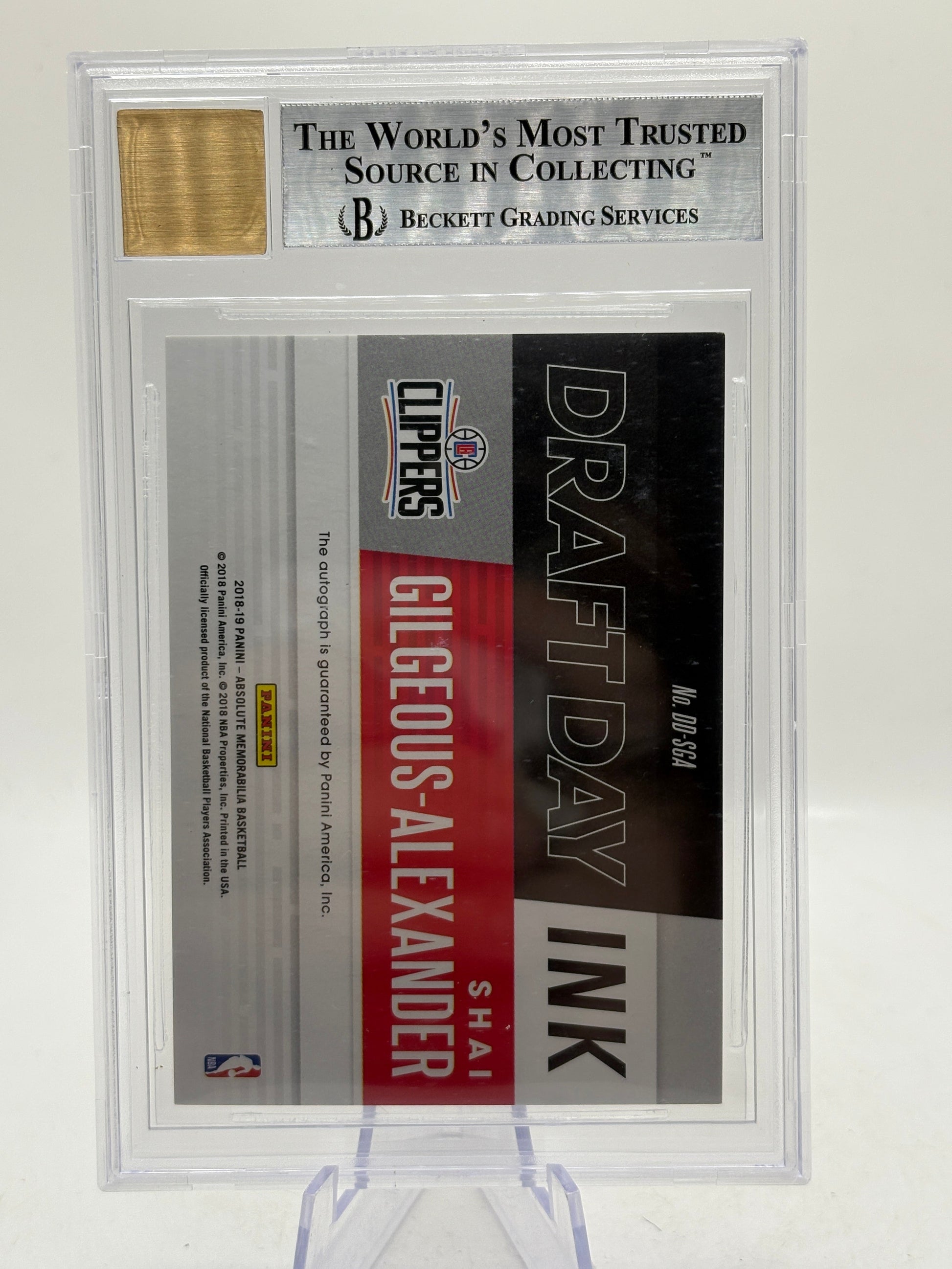 2018-19 Absolute Memorabilia Draft Day Ink Shai Gilgeous- Alexander Beckett 9 Auto 10 FRENLY BRICKS - Open 7 Days
