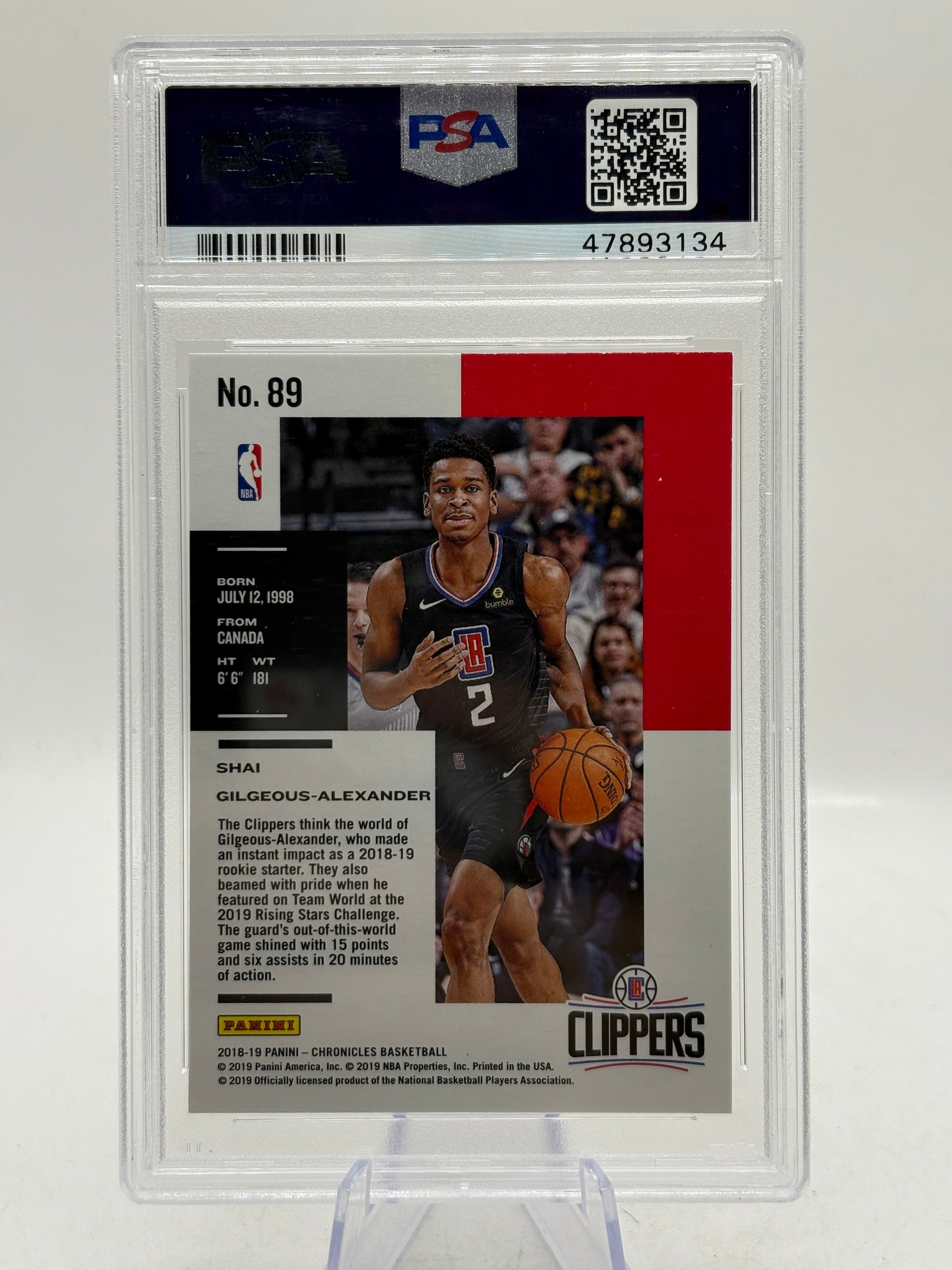 2018 Panini Chronicles #89 Shai Gilgeous-Alexander PSA 9 FRENLY BRICKS - Open 7 Days
