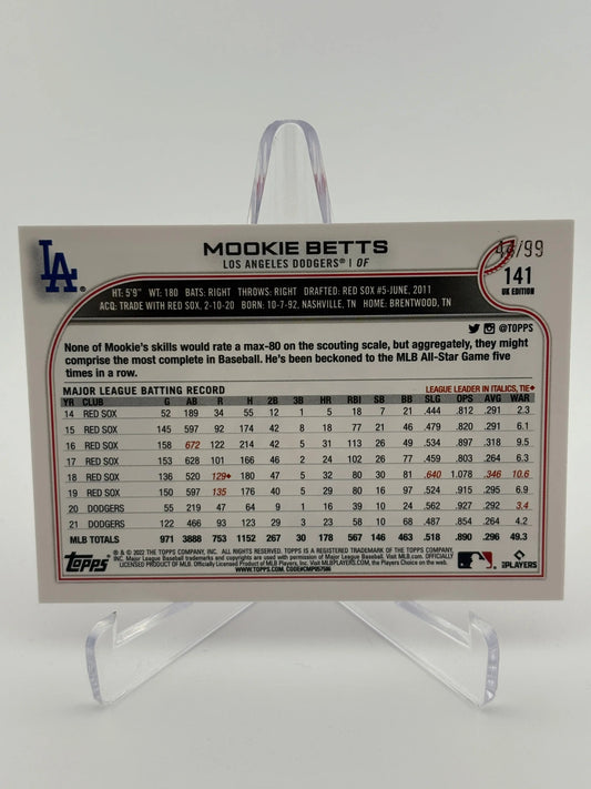 2022 Topps UK Edition Mookie Betts Big Ben Red Parallel #/99 FRENLY BRICKS - Open 7 Days