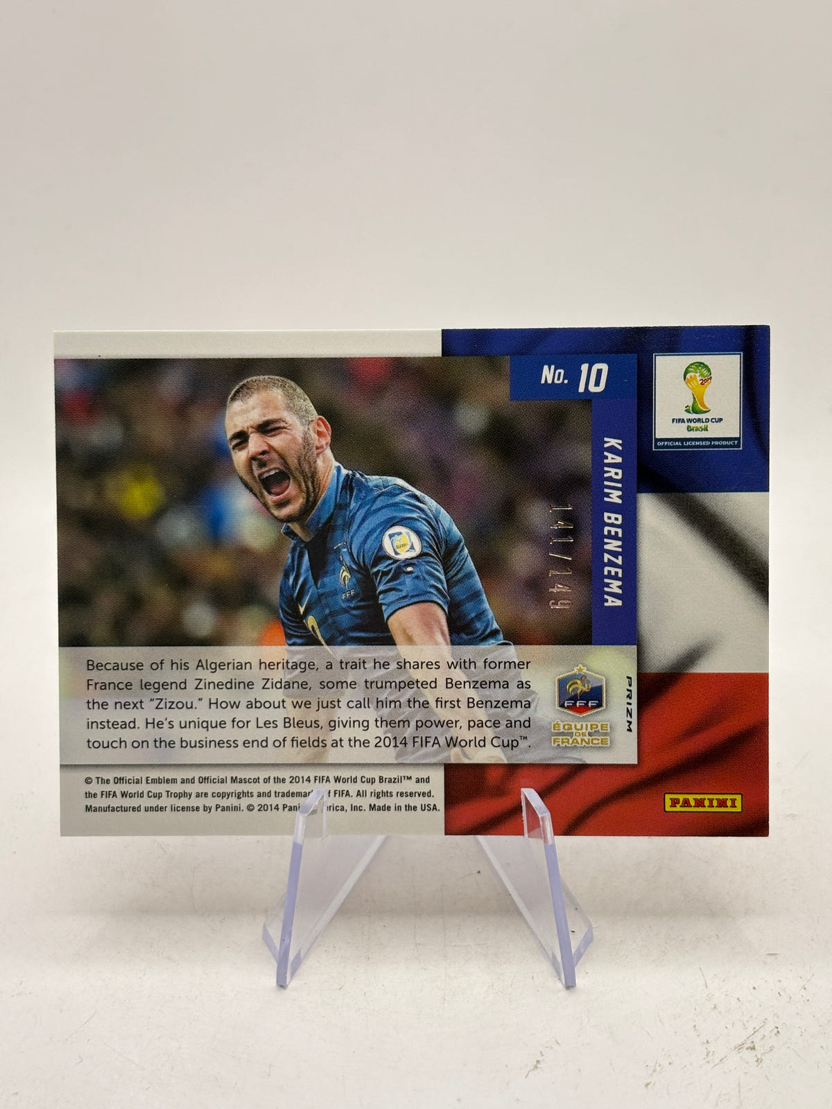 2014 Panini Prizm World Cup Net Finders Red Prizm Karim Benzema #10 /149 image 2