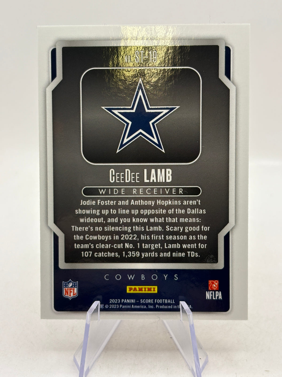 2023 Panini Score Football #ST-19 Show Time CeeDee Lamb Dallas Cowboys image 2