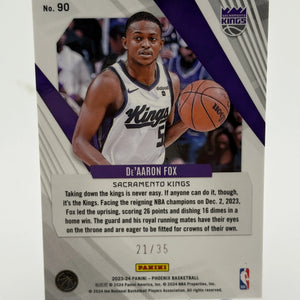 2023-24 Panini Phoenix Blue Ice #90 De'Aaron Fox - Kings /35 FRENLY BRICKS - Open 7 Days