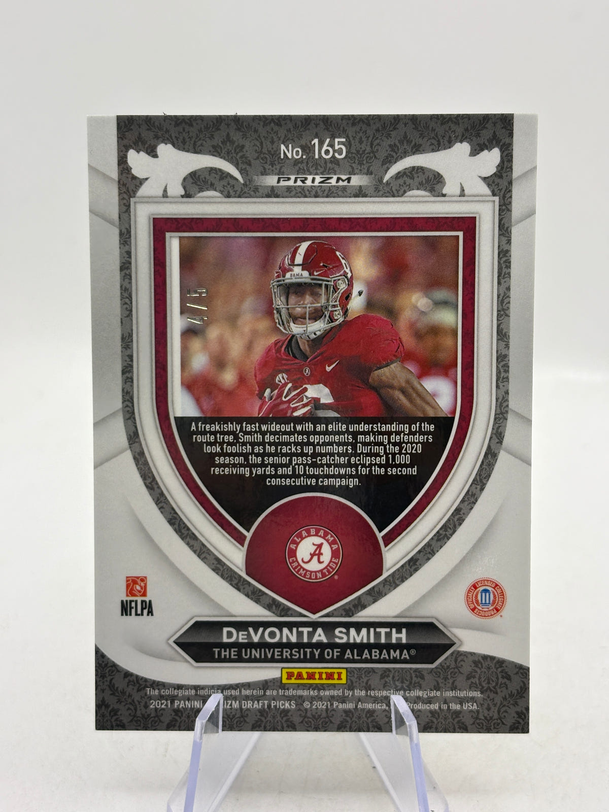 2021 Panini Prizm Draft Picks - #165 Devonta Smith 4/5 Crusade Rookie image 2