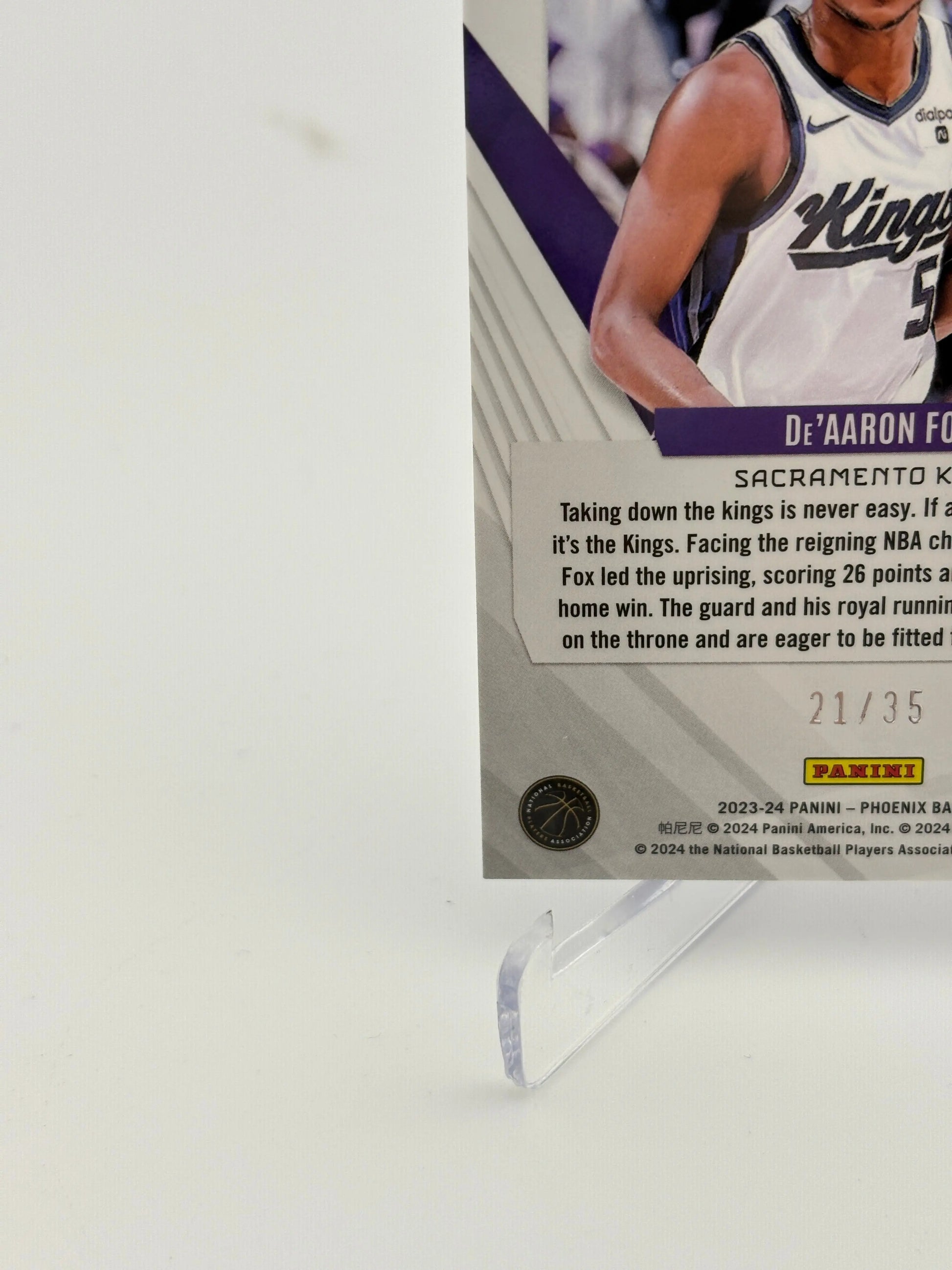 2023-24 Panini Phoenix Blue Ice #90 De'Aaron Fox - Kings /35 FRENLY BRICKS - Open 7 Days