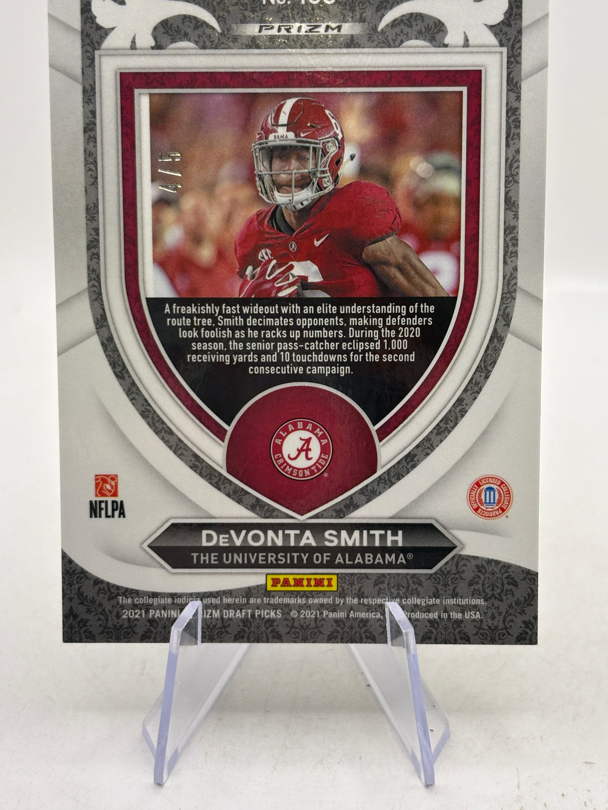 2021 Panini Prizm Draft Picks - #165 Devonta Smith 4/5 Crusade Rookie image 4