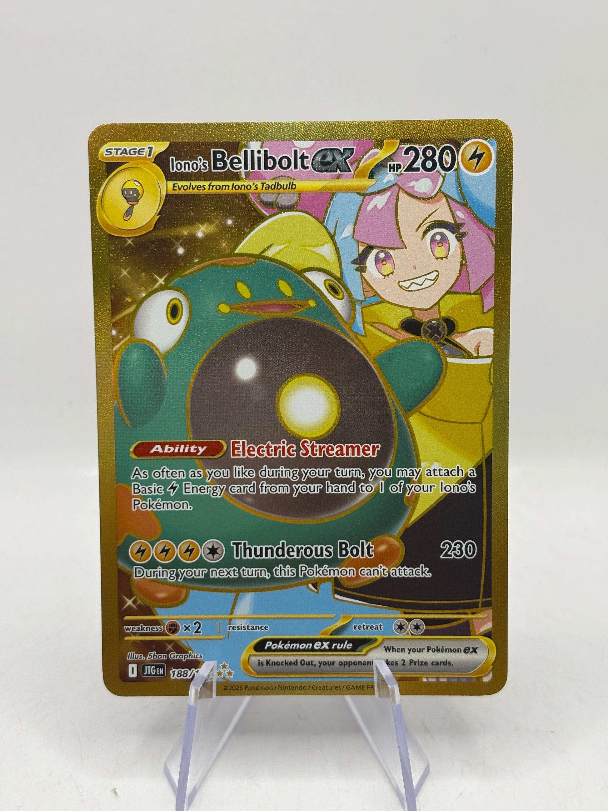 Pokemon TCG Journey Together - Iono’s Bellibolt EX 188/159 NM Secret FRENLY BRICKS - Open 7 Days image 1