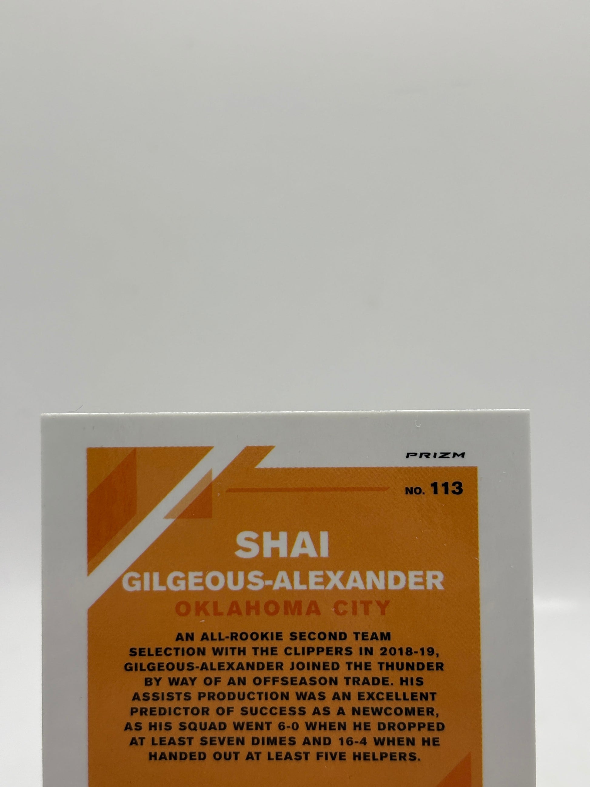 2019-20 Optic Shai Gilgeous Alexander #113 Silver Wave Prizm Thunder 2nd YR FRENLY BRICKS - Open 7 Days