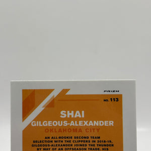 2019-20 Optic Shai Gilgeous Alexander #113 Silver Wave Prizm Thunder 2nd YR FRENLY BRICKS - Open 7 Days