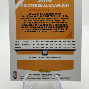 2019-20 Optic Shai Gilgeous Alexander #113 Silver Wave Prizm Thunder 2nd YR FRENLY BRICKS - Open 7 Days