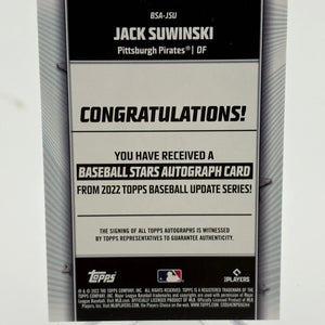 2022 Topps Update Series #BSA-JSU Jack Suwinski Auto Rookie FRENLY BRICKS - Open 7 Days