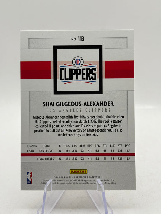 2018-19 Panini Chronicles #113 Shai Gilgeous-Alexander Rookie Card FRENLY BRICKS - Open 7 Days