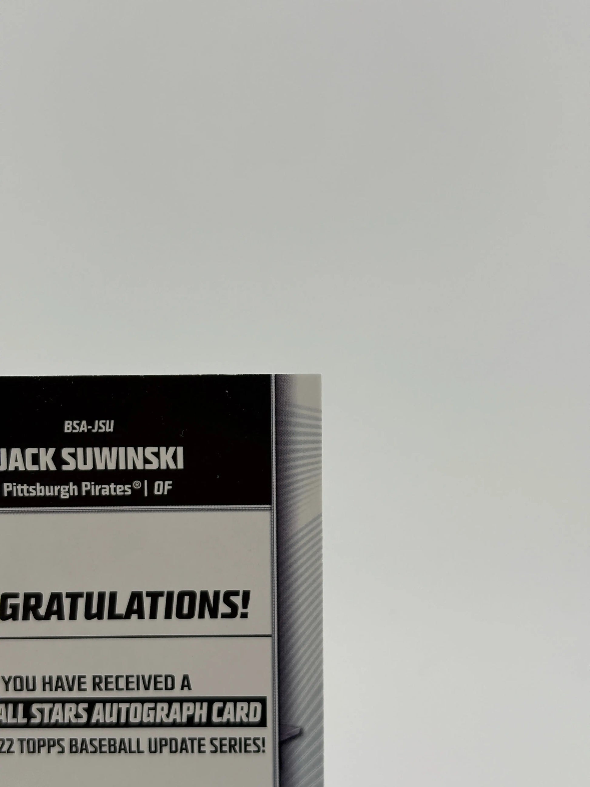 2022 Topps Update Series #BSA-JSU Jack Suwinski Auto Rookie FRENLY BRICKS - Open 7 Days