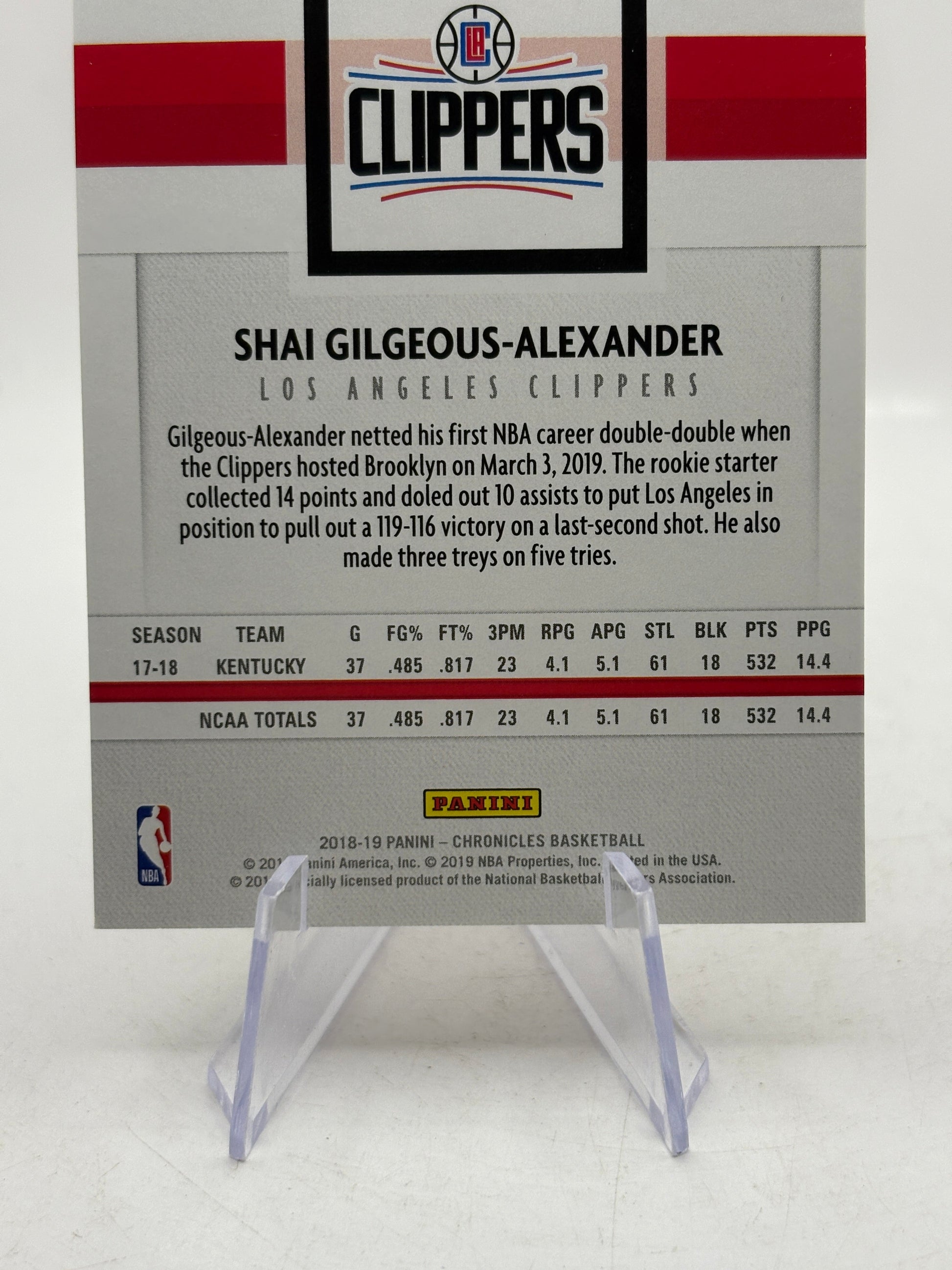 2018-19 Panini Chronicles #113 Shai Gilgeous-Alexander Rookie Card FRENLY BRICKS - Open 7 Days