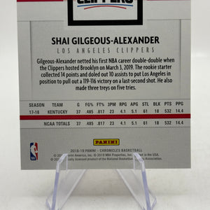 2018-19 Panini Chronicles #113 Shai Gilgeous-Alexander Rookie Card FRENLY BRICKS - Open 7 Days