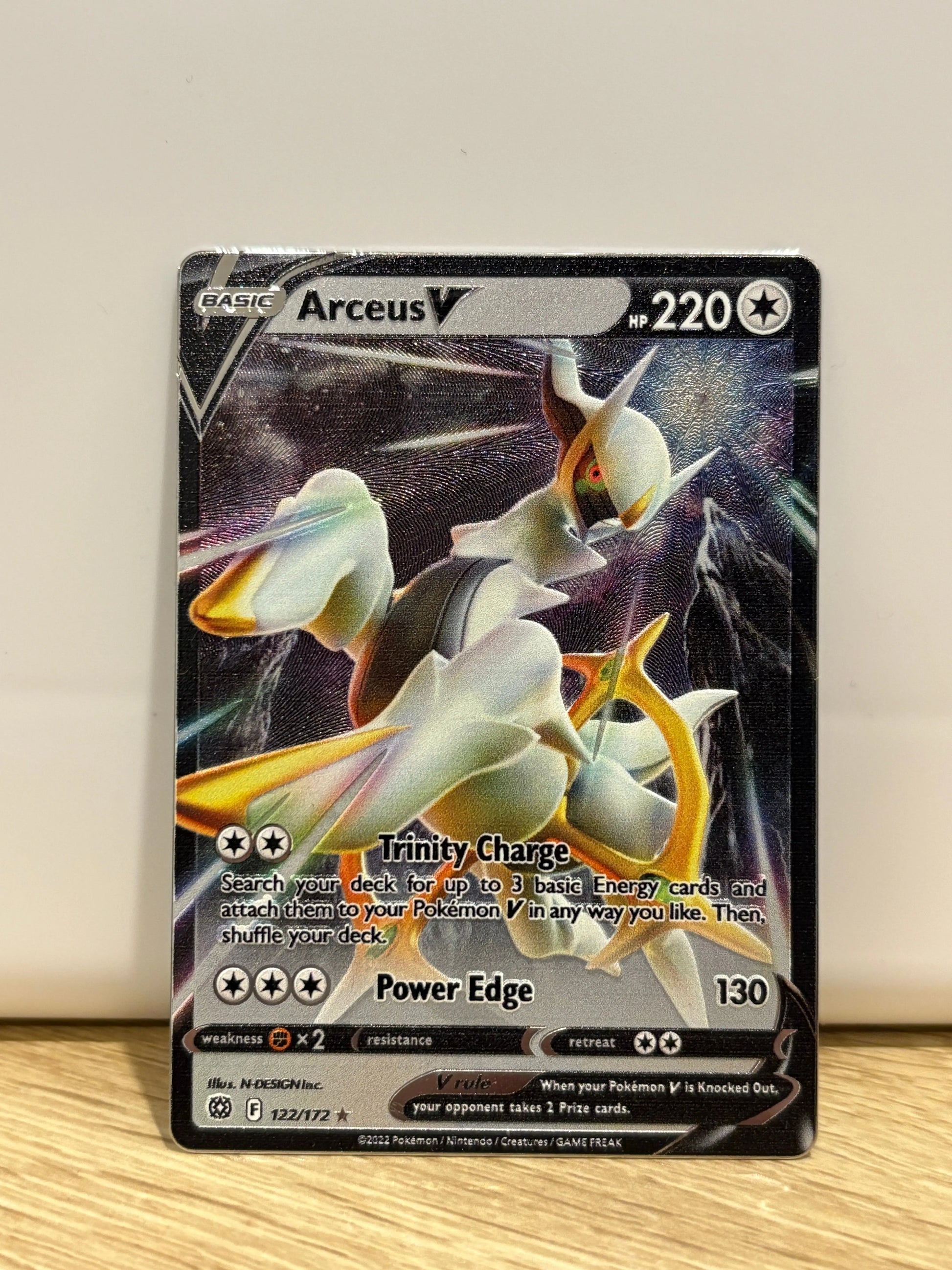 METAL CARD Arceus V 122/172 Metal UPC Promo Brilliant Stars FRENLY BRICKS - Open 7 Days