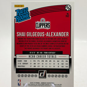 2018-19 Panini Donruss - #162 Shai Gilgeous-Alexander Rated Rookie Bronze FRENLY BRICKS - Open 7 Days