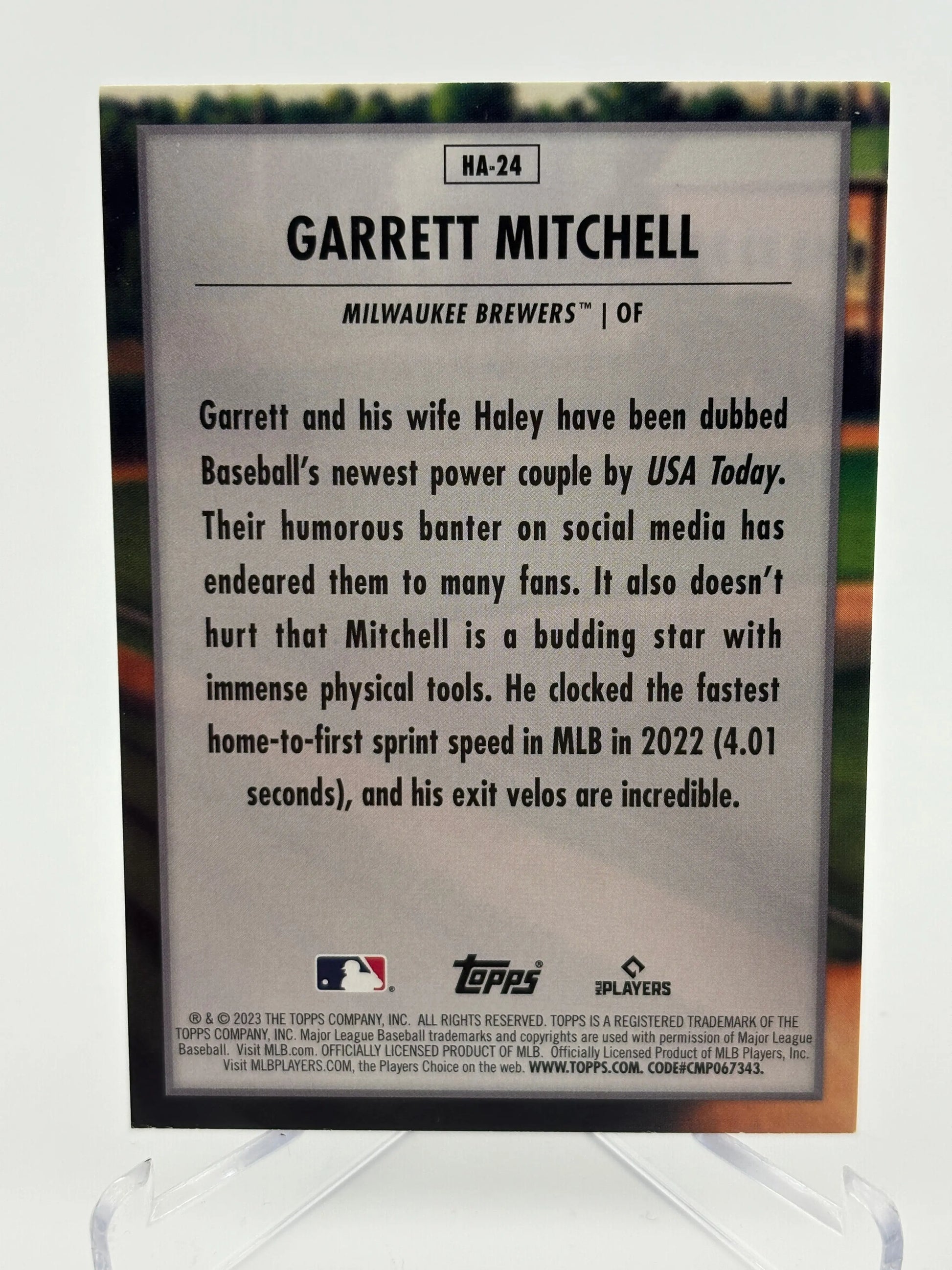 2023 Topps Update Series - Home Field Advantage Garrett Mitchell #HA-24 RC FRENLY BRICKS - Open 7 Days