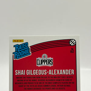 2018-19 Panini Donruss - #162 Shai Gilgeous-Alexander Rated Rookie Bronze FRENLY BRICKS - Open 7 Days