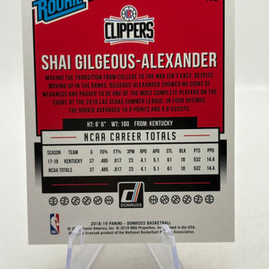 2018-19 Panini Donruss - #162 Shai Gilgeous-Alexander Rated Rookie Bronze FRENLY BRICKS - Open 7 Days