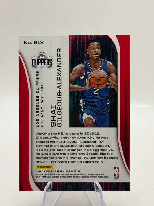 2018-19 Panini Chronicles #613 Shai Gilgeous-Alexander Rookie Card FRENLY BRICKS - Open 7 Days