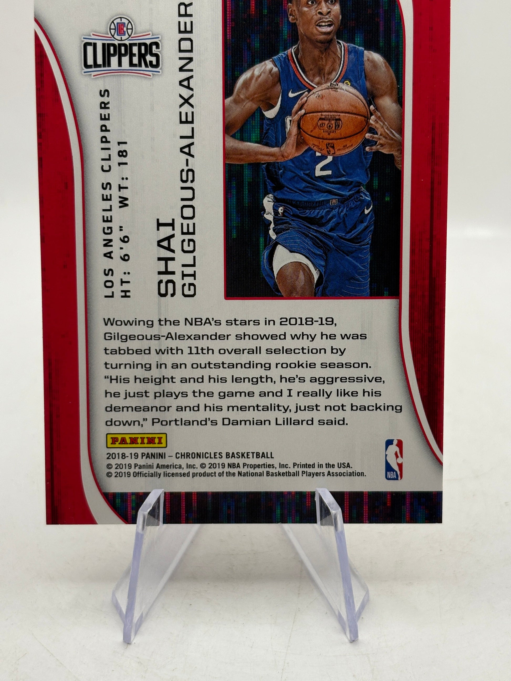 2018-19 Panini Chronicles #613 Shai Gilgeous-Alexander Rookie Card FRENLY BRICKS - Open 7 Days