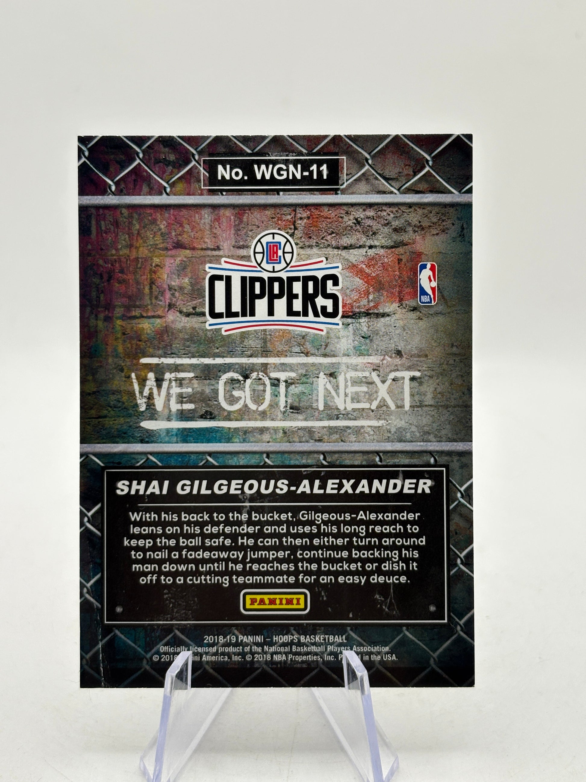 2018-19 Panini Hoops #WGN-11 Shai Gilgeous-Alexander Rookie We Got Next FRENLY BRICKS - Open 7 Days