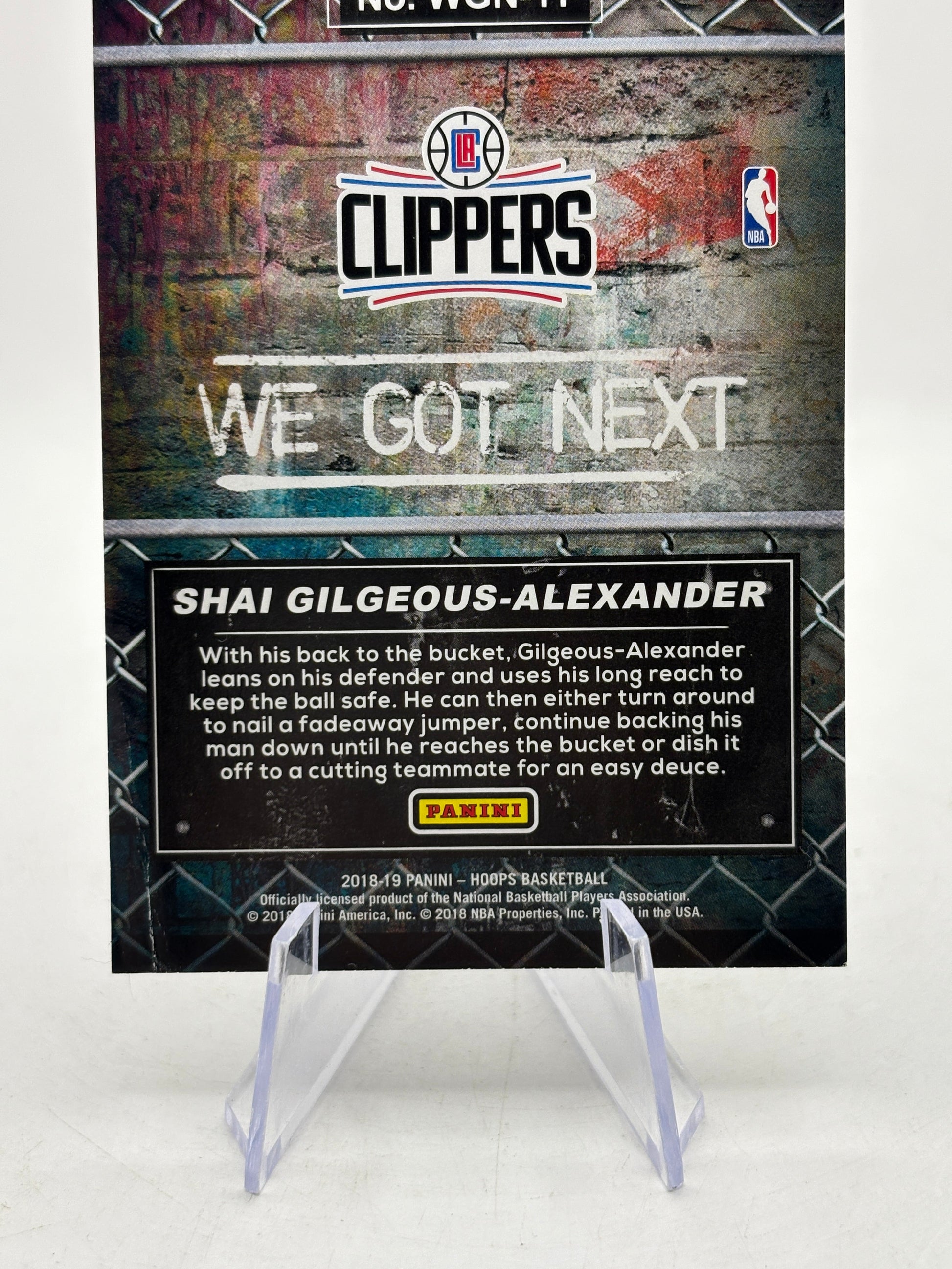 2018-19 Panini Hoops #WGN-11 Shai Gilgeous-Alexander Rookie We Got Next FRENLY BRICKS - Open 7 Days