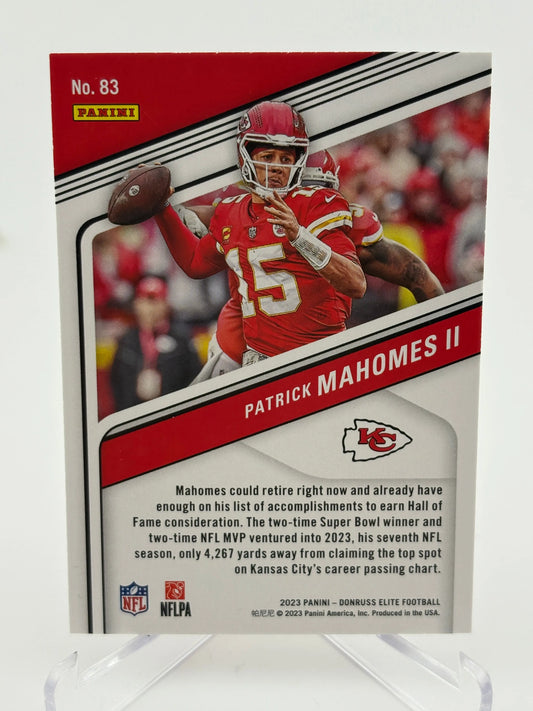 2023 Donruss Elite #83 Patrick Mahomes II Refractor FRENLY BRICKS - Open 7 Days