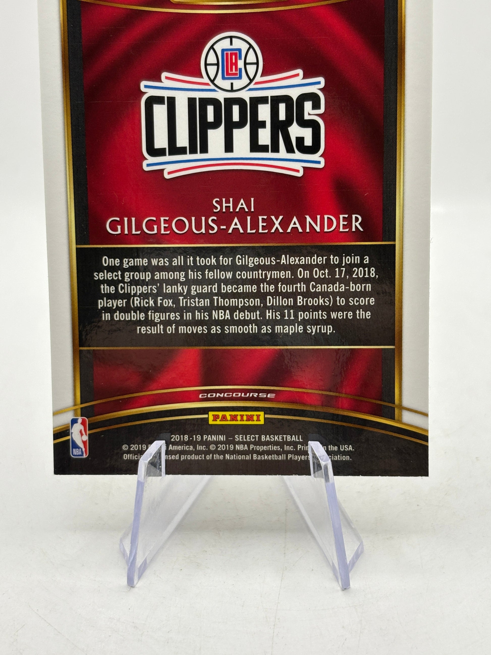 2018-19 Panini Select #7 Shai Gilgeous-Alexander Rookie Card (2) FRENLY BRICKS - Open 7 Days